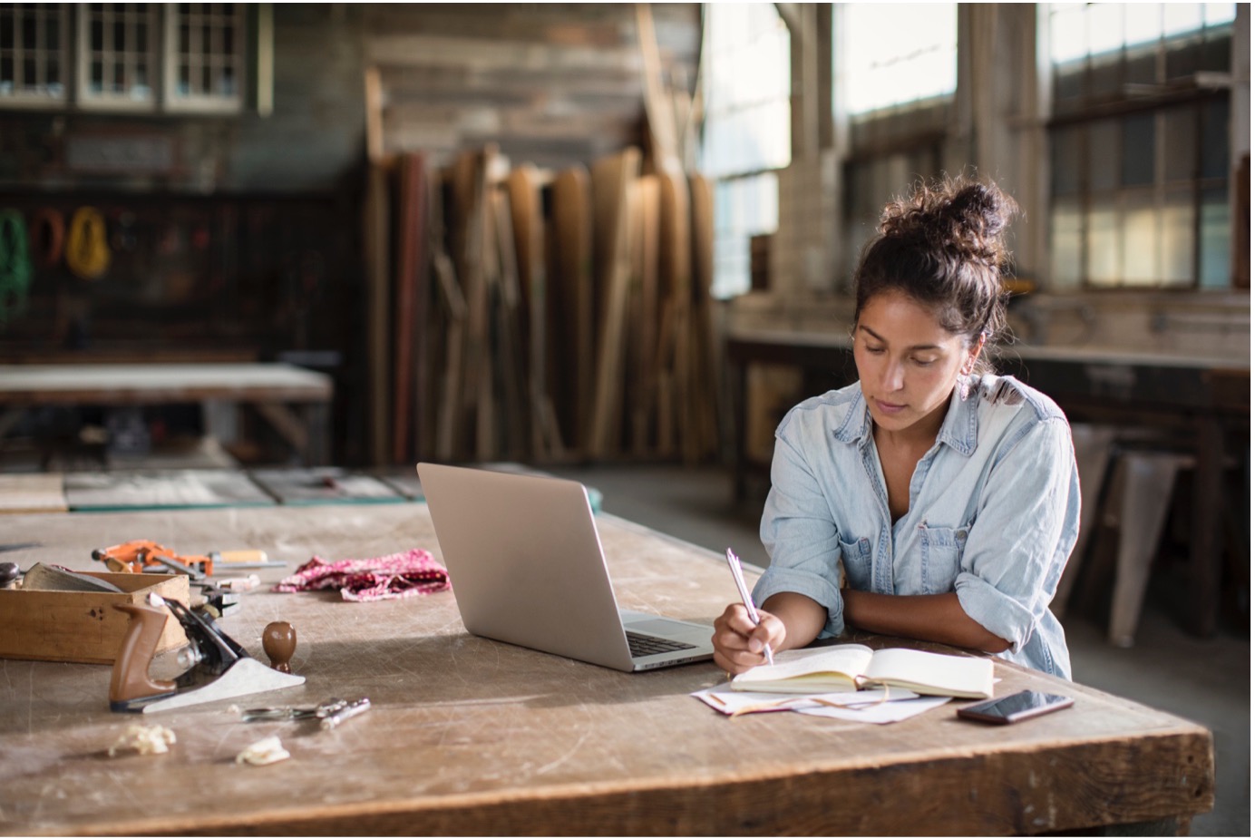 Lady writing CV tips